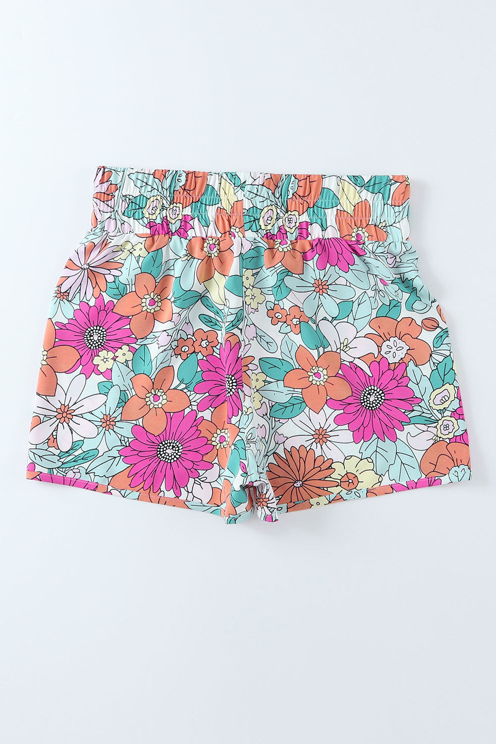 Floral Elastic Waist Shorts