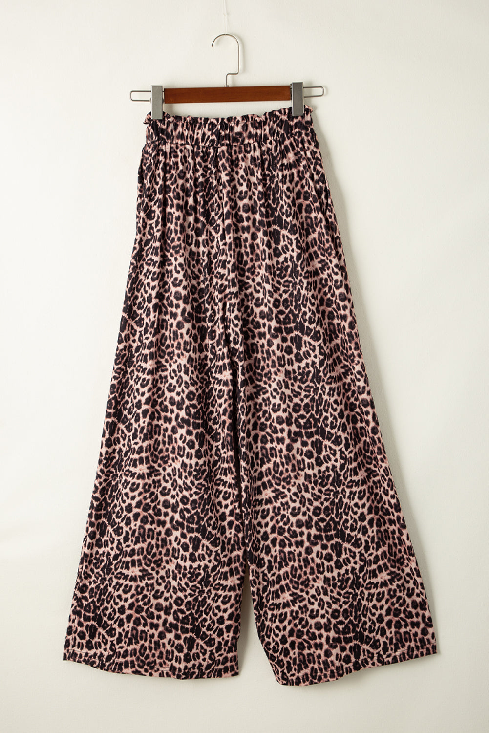 Desert Palm Boho Leopard Print Wide Leg Pants