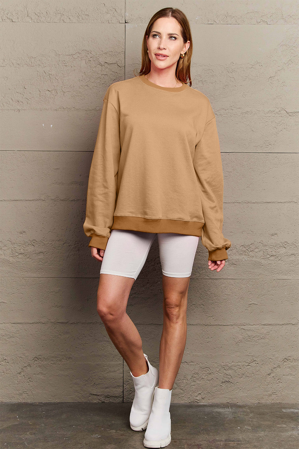 Simply Love Full Size IF I'M TOO MUCH THEN GO FIND LESS Round Neck Sweatshirt