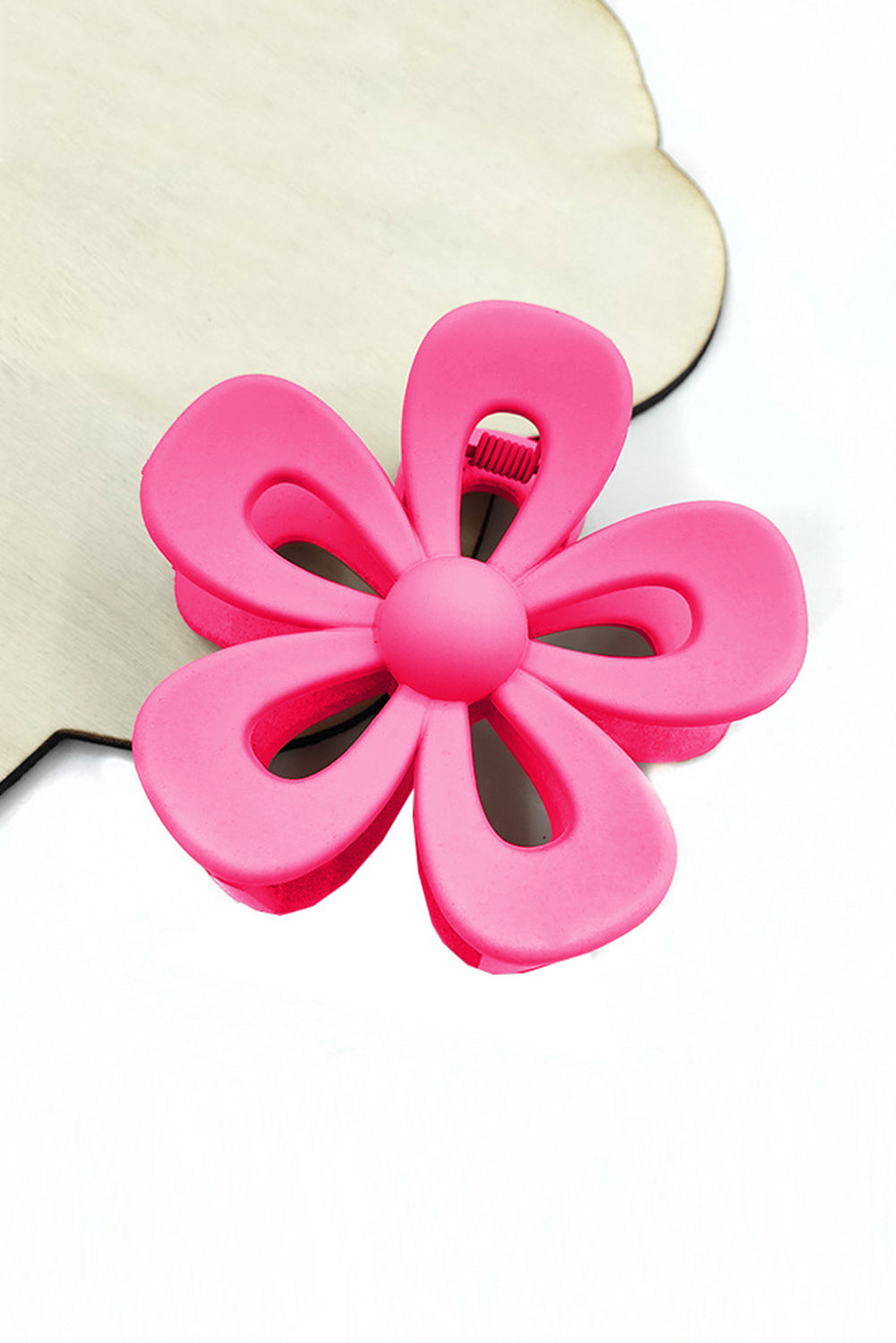 Rose Red Sweet Hollowed Flower Shape Claw Clip